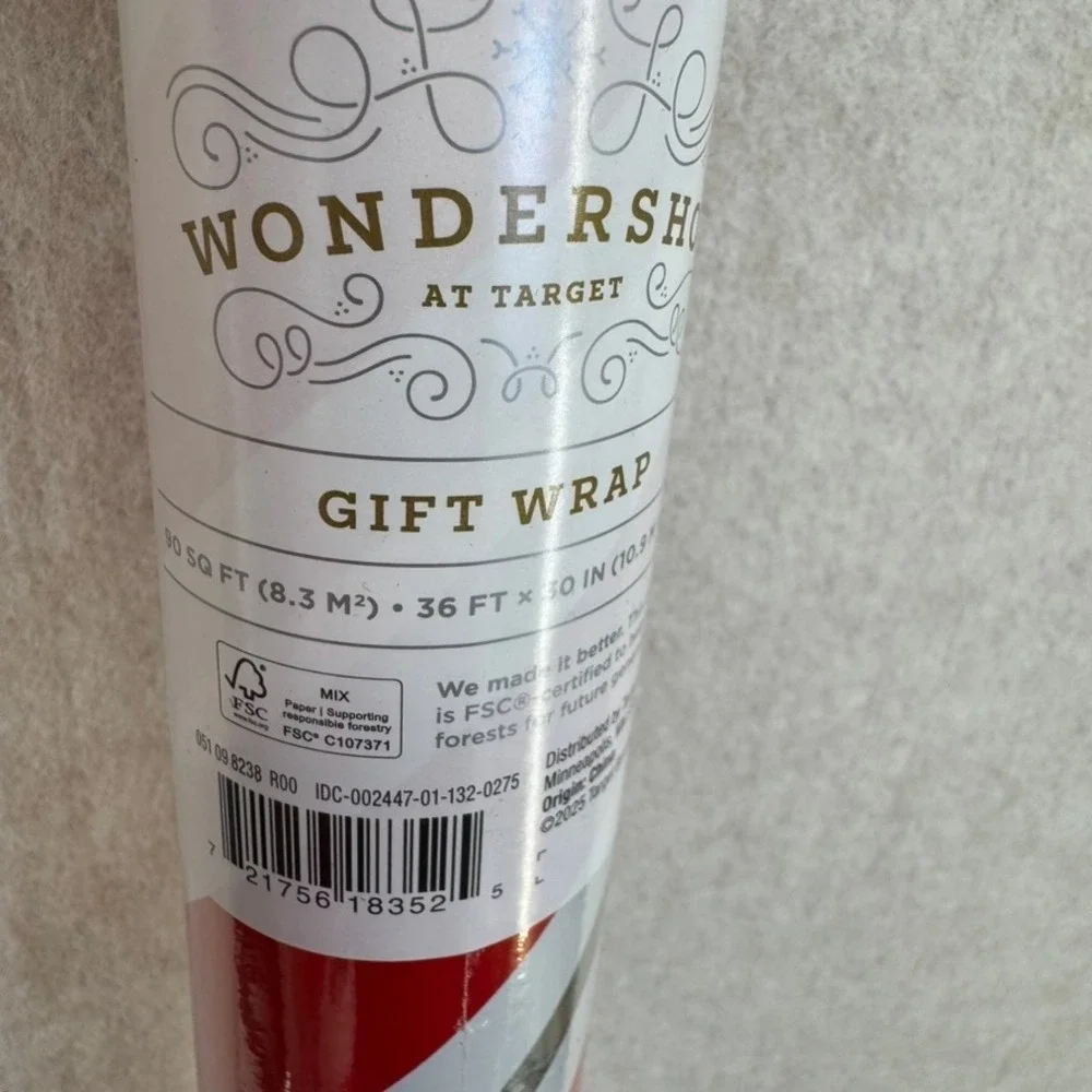 Wonder Shop Target Gift Wrap 2 Rolls Santa 1 Festive Christmas Holiday